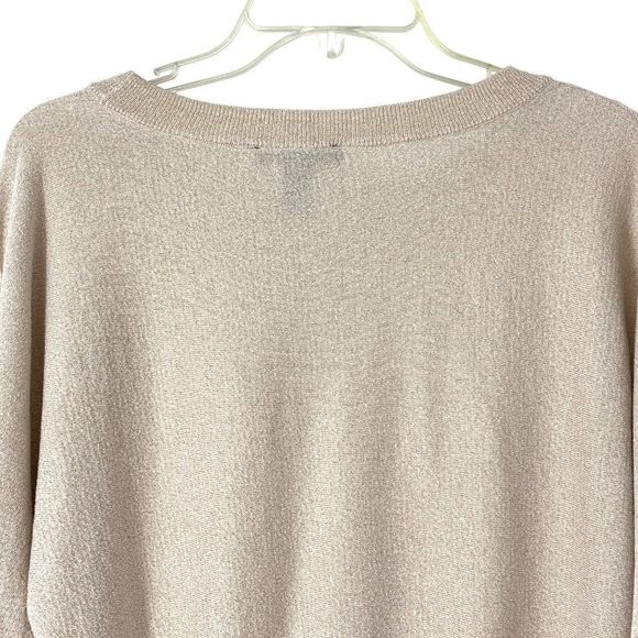 Womens INC Metallic Blush Size S Small Petite Top Sweater Dolman Crew Pullover - Picture 5 of 7